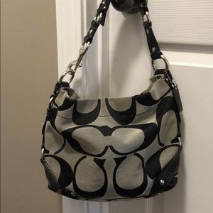 Coach Signature black/gray canvas shoulder bag